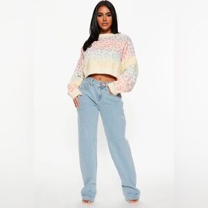 Lisa Rainbow Leopard Sweater - Multi Color |M|